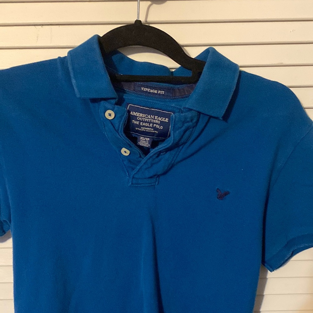 Mens xs blue vintage fit American eagle polo